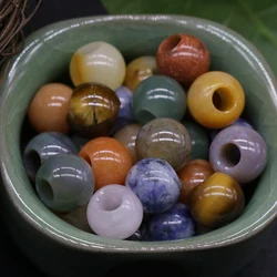 5pcs Natural Yellow Jade Bead Big Hole Abacus Shape Natural Rose Quartzs Loose Bead for Making Jewerly DIY Earrings Bracelet