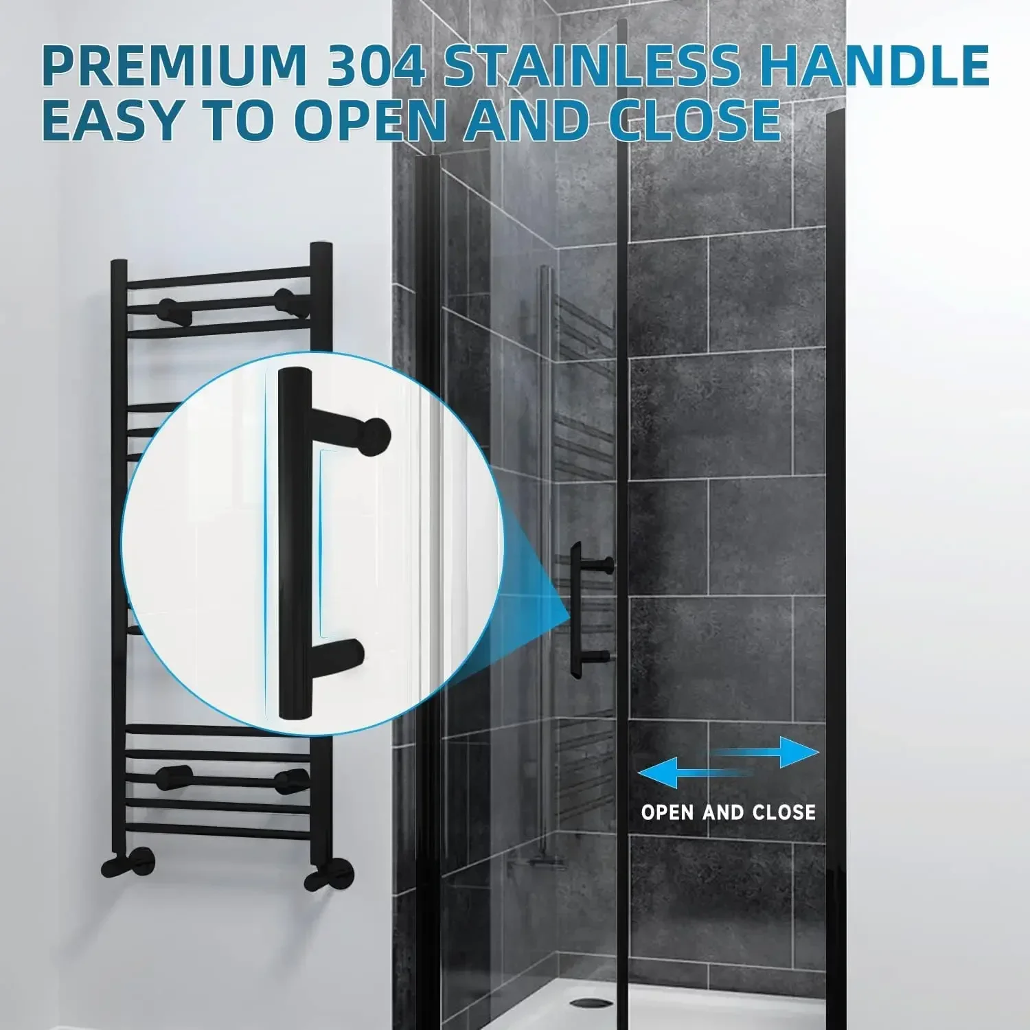 

Adjustable 31.5-33 in. W x 72 in. H Frameless Pivot Shower Door, Matte Black Hardware Finish, Certified Clear Tempered Glass Sho