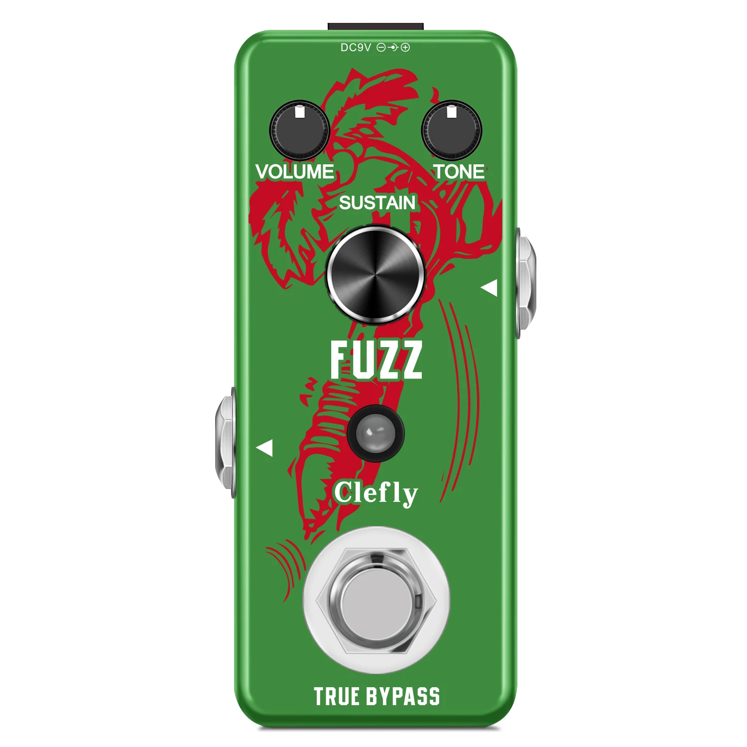 Clefly Fuzz Pedal, Stylish Fuzz Guitar Pedal, Classic Mini Fuzz Pedal for Electric Guitar True Bypass