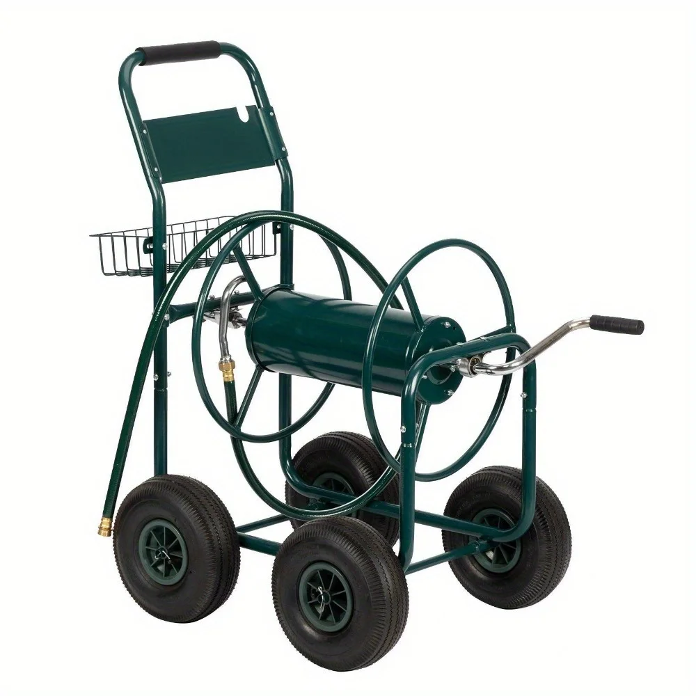 

Garden Metal Hose Reel Cart Storage Basket Yard Gardening Water Planting