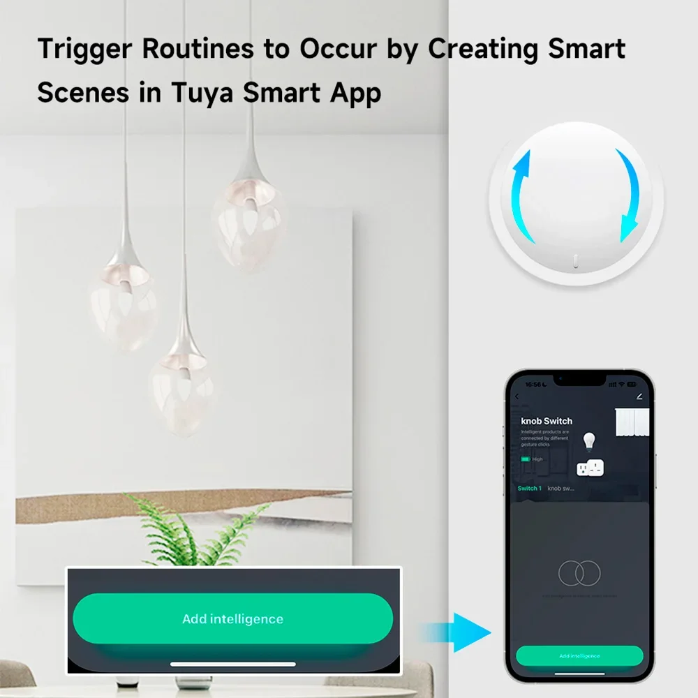 Tuya ZigBee Smart Knob Schalter DIY drahtlose Szene Taste drehbare Dimmer Schalter Haushalts geräte Automatisierung Verbindung Fernbedienung