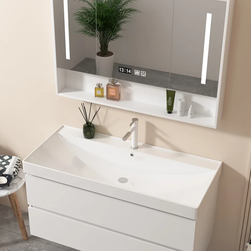 

Gong Cai Big Belly Basin Bathroom Cabinet Combination Ceramic Whole Washbin Oversized Caliber Basin Wash Face Wash Wash Basin