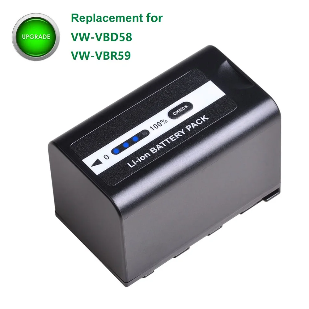 

VW-VBD58 AG-VBR59 Battery / Fast Charger for Panasonic BGH1, HC-X1, HC-X1500 X2000, AG-CX10 CX350 AC30 UX90 DVX200,AJ-PX270 230