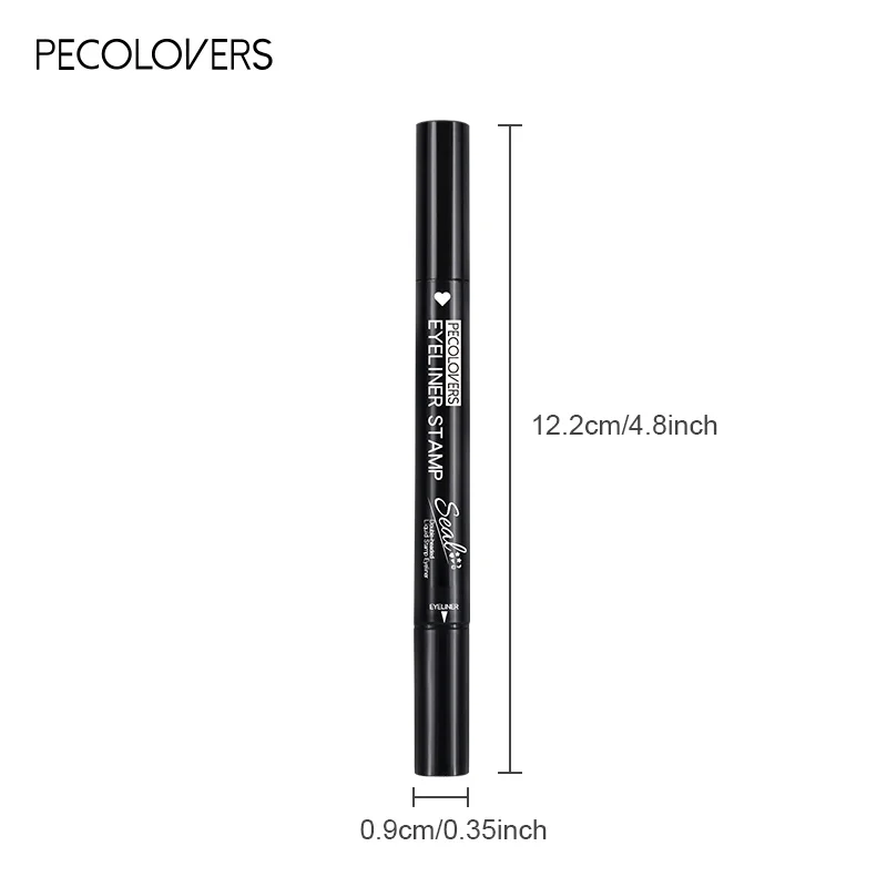 Doppelkopf-Stern-Siegel-Eyeliner, wasserdicht, schnell trocknend, schwarzer Stempel, flüssiger Eyeliner-Stift, feiner, wischfester Augenschwanz