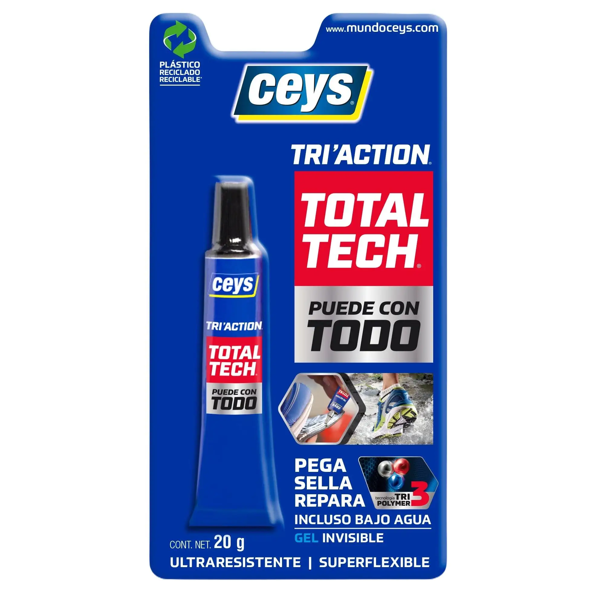Ceys, TRIACTION, Total Tech. Pega, sella y repara. 20gr.