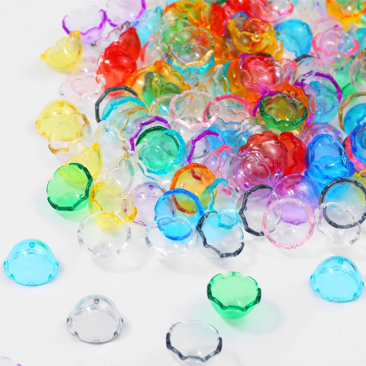 22mm Mischfarbe Transparent Acryl Quallen Spacer Lose Perlen für Schmuck Machen Armbänder DIY Anhänger Zubehör