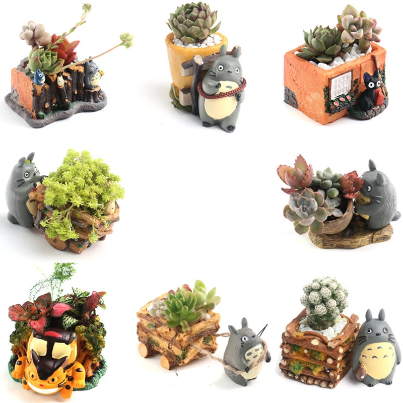 Cartoon Bonsai Flower Pot Succulent Plant Mini Macetero Resin Plantenpot Doll Decoration Cactus Flowerpot Maceteros Decorativos