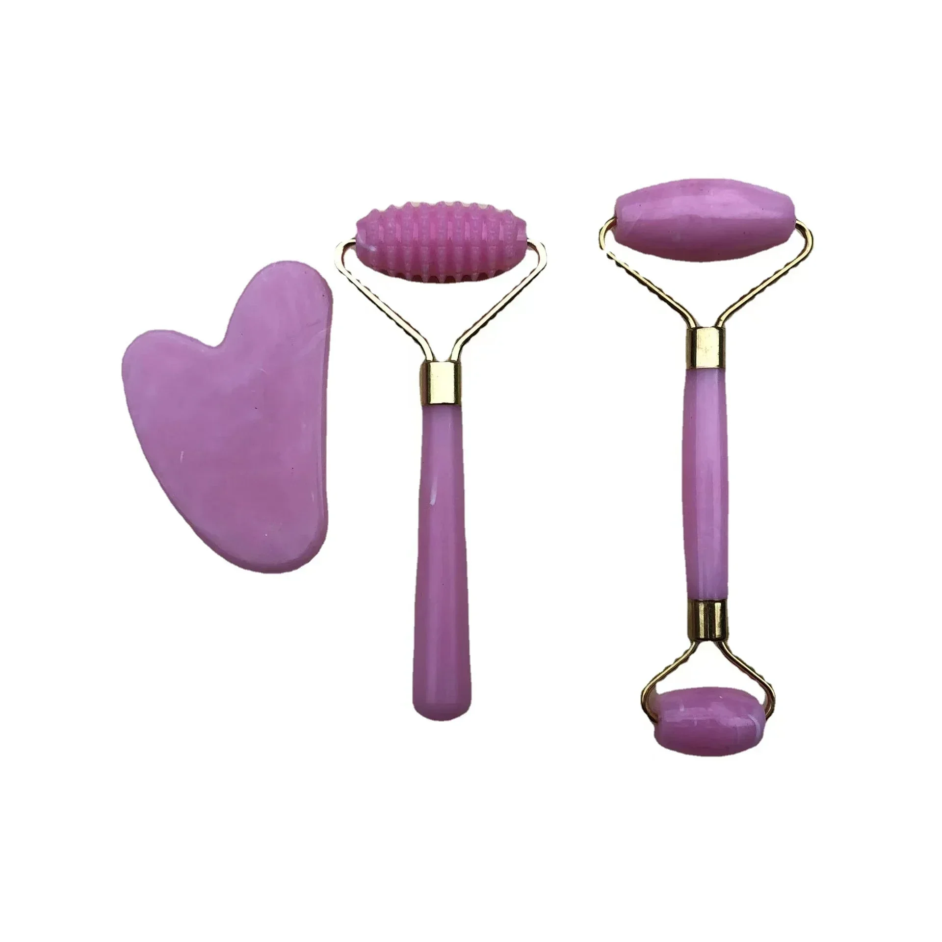 Resin Roller Massager for Face Body Gua Sha Not Jade Stone  Facial Massager Beauty Health Skin Care Tool 3pcs Set