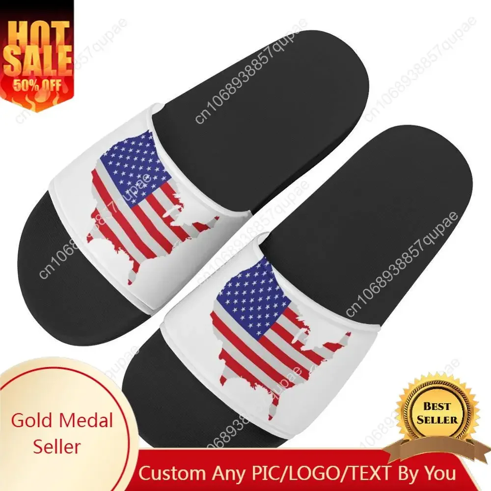 American flag Print Fashion Home Customized Water Shoes Women Men Children Bathroom Beach Pool Sandals That Can Be Worn Outside