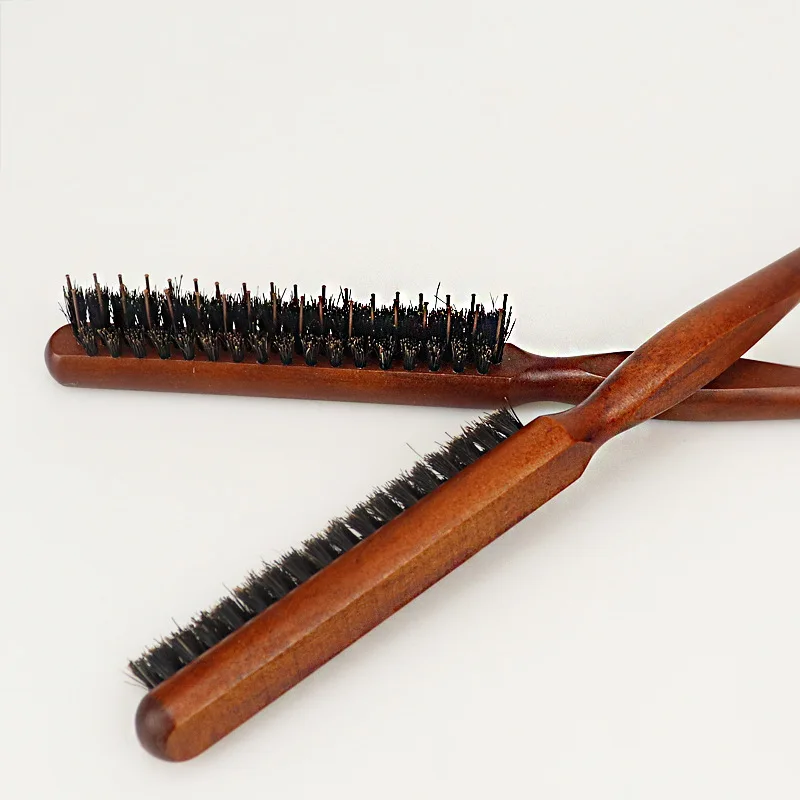 Professional Salon Teasing Back Hair Brushes Boar Bristle Wood Slim Line Comb Hairbrush Extension Hairdressing Styling Tools DIY