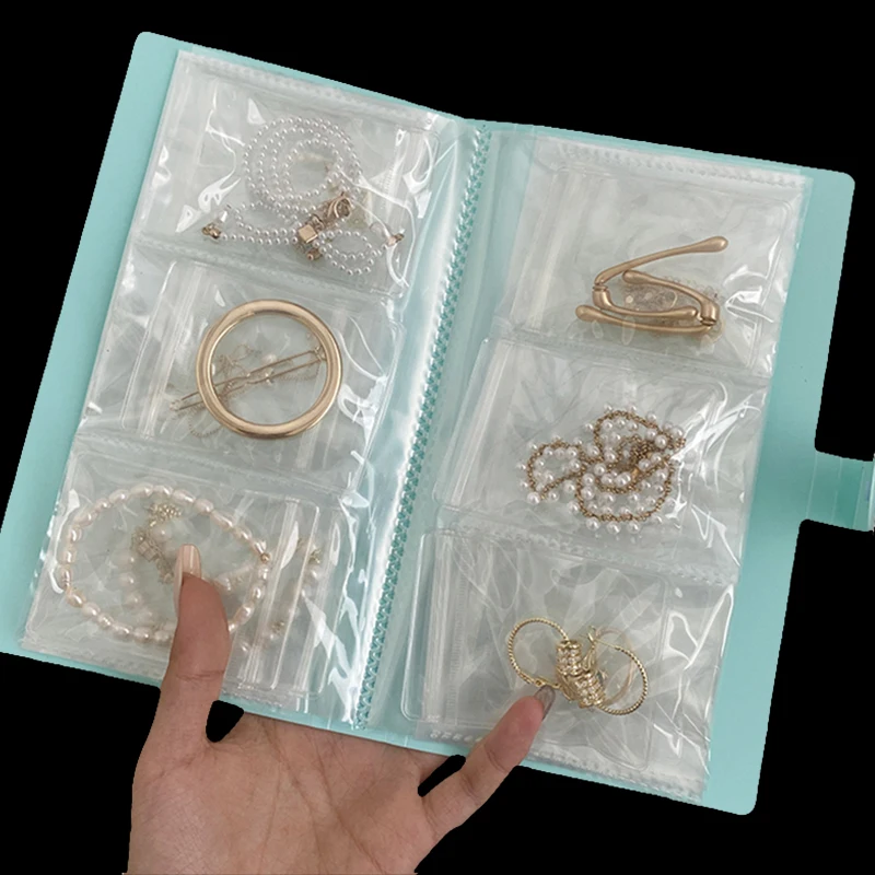 Perhiasan Organizer Perhiasan Buku Cincin Anting Kalung Gelang Organizer Tas Penyimpanan Kemasan Tampilan Perhiasan Album Foto