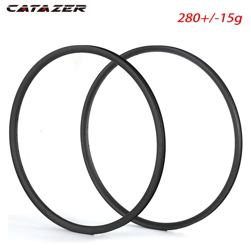 29er Carbon Mtb Asymetric Offset 280g Toray T800 Lightweight Bicycle Rims XC 27x23mm Tubeles Mountain Bike Hookless Rim