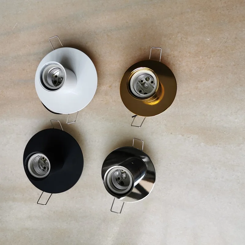 2PCS/lot E27 Ceramic Lamp Base Holder with Embedded Metal Mounted Disc Cover 80/100mm E27 Lamp Socket Light Base with 30cm