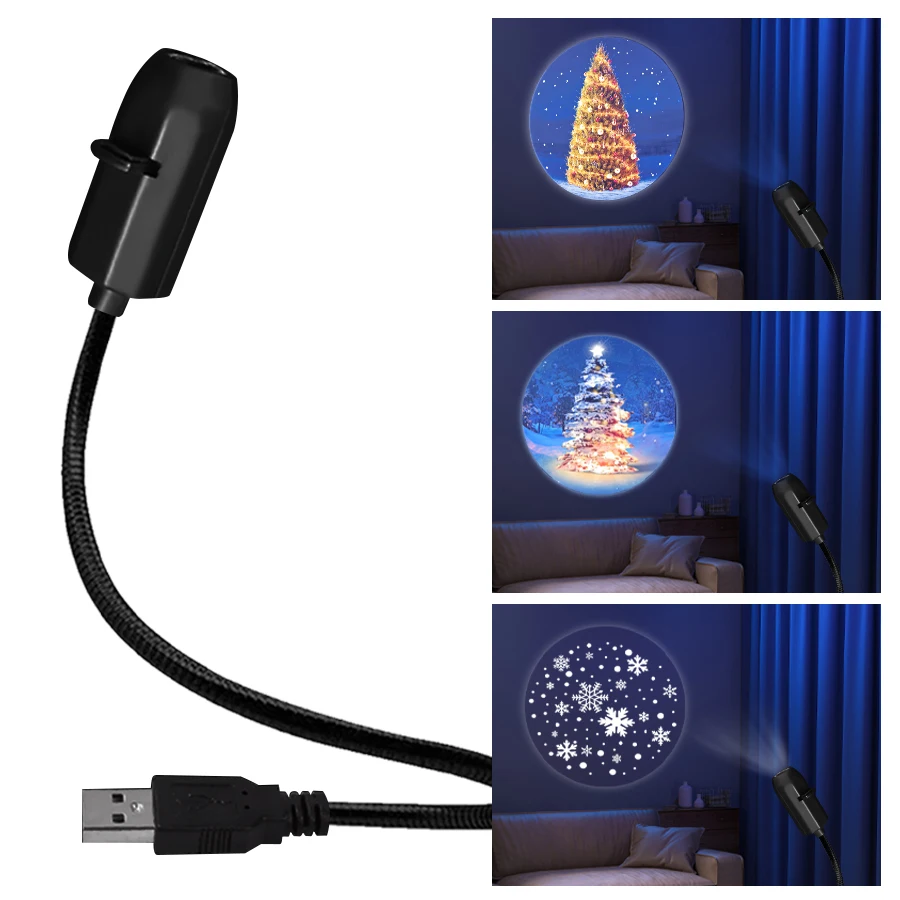 Projektor Planet USB z bezpośrednim podłączaniem, lampka nocna LED, kreatywne oświetlenie nastrojowe na Halloween i Boże Narodzenie, do sypialni i jako tło.