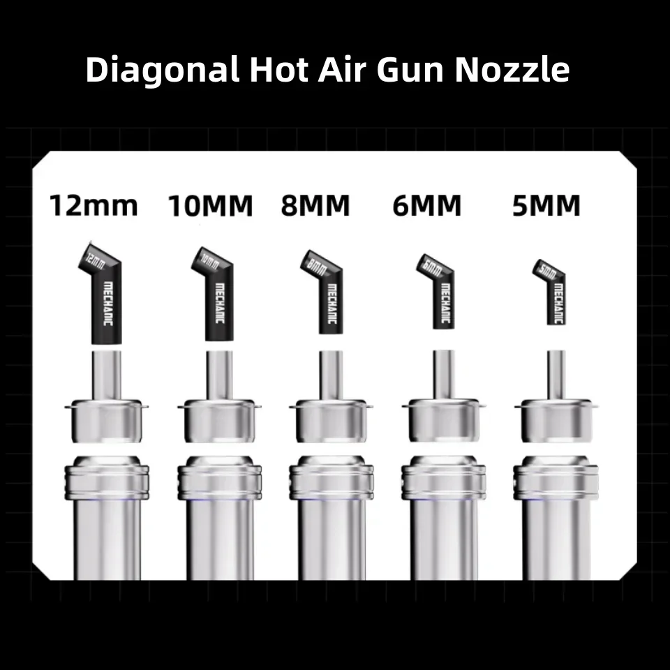 Mechanic 5pcs BGA 861 Series Universal Hot Air Gun Nozzle Extension Elbow Desoldering Station With Nozzle BGA 5/6/8/10/12mm