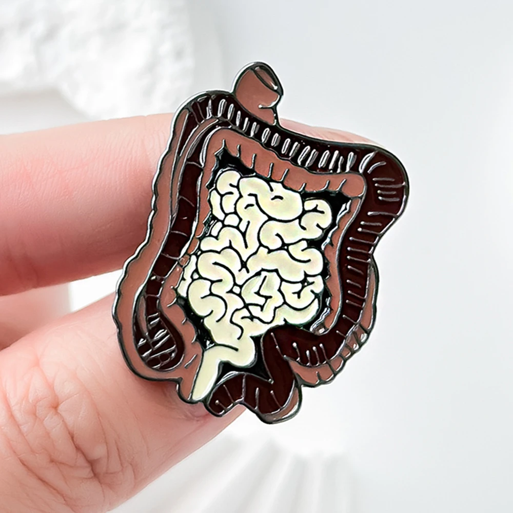 Catuni Bowel Viscera Anatomy Pin Brooch Enamel Medical Lapel Backpack Badge Jewelry Gifts for Doctor Nurse view 3