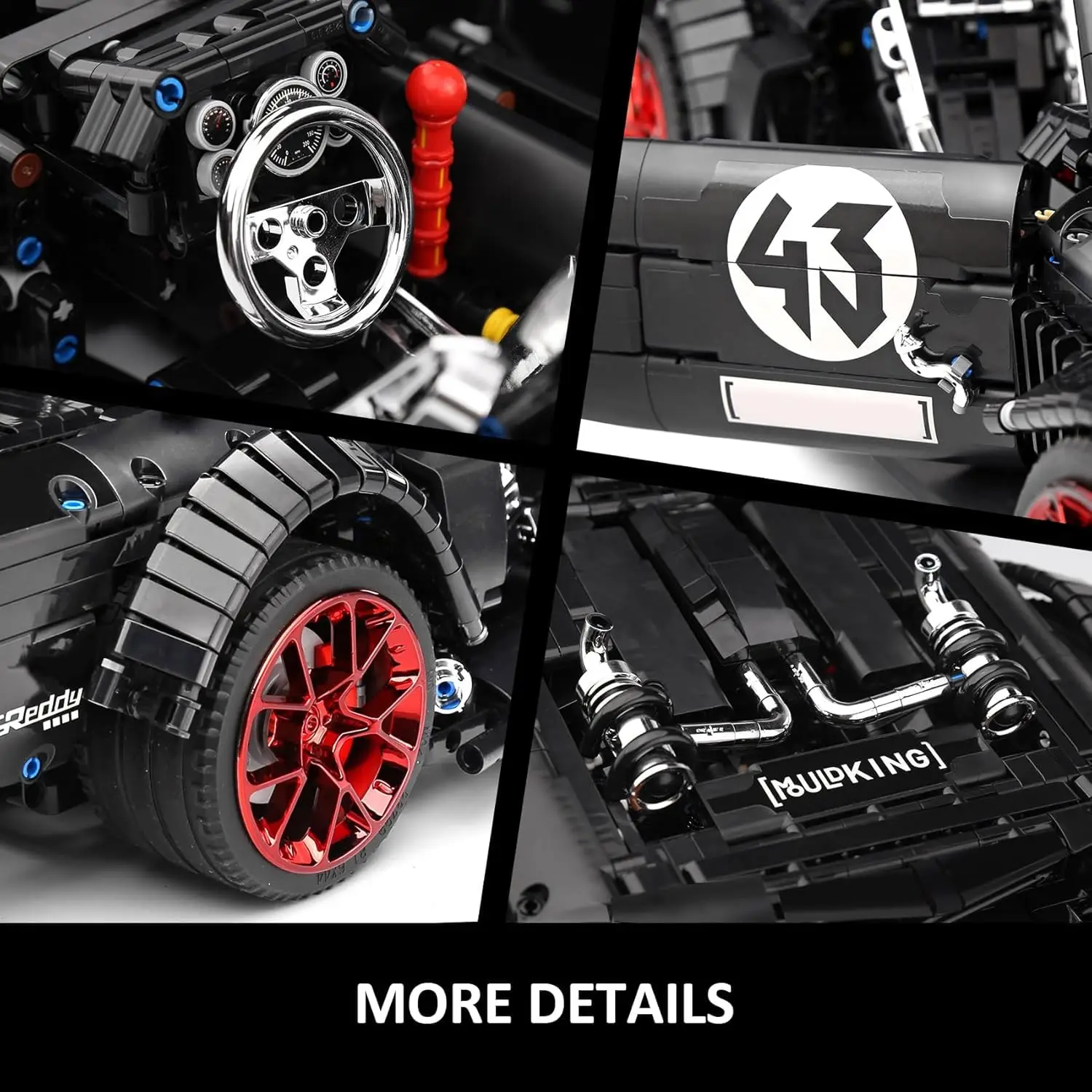 2943 pièces moule roi 13108 Mustang blocs de construction de voiture ensembles MOC voitures de sport Kits de construction cadeau pour les garçons Collections passionnés jouets