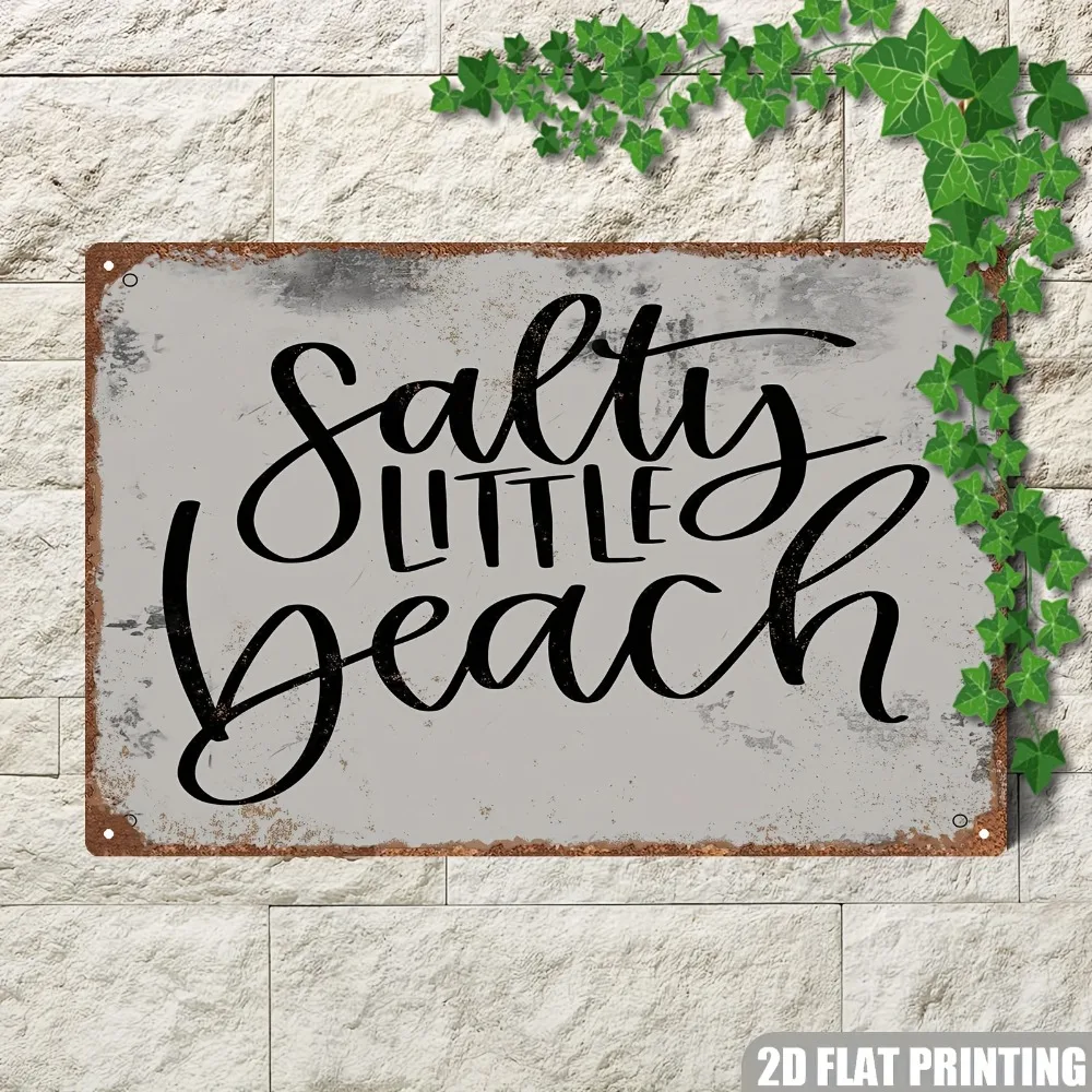 Vintage Coastal Aluminum Wall Art 8x12 Inch Waterproof Rustic Beach House Decor Outdoor Yard Sign