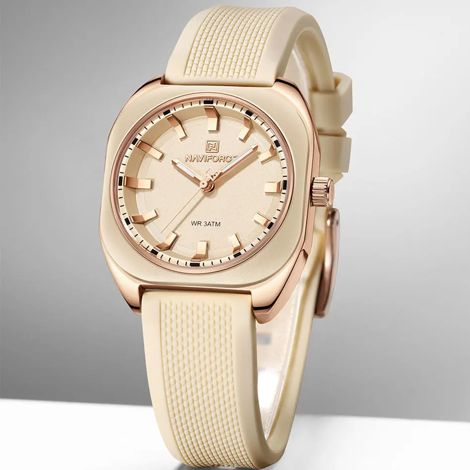 NAVIFORCE 5061 Oirginal Casual Simple Women's Silicone Watch Gift for Women Wristwatch Elegant Female Student Relogio Feminino