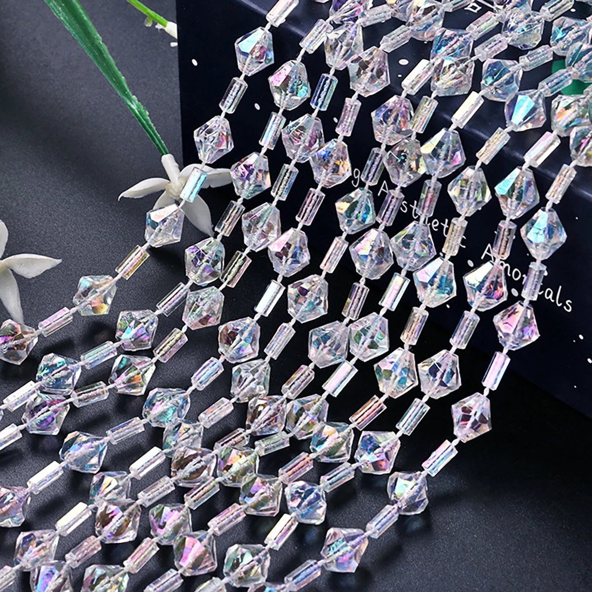 10M Acrylic Crystal Bead Curtain - Exquisite Chain Acrylic Beads Wedding Celebration and Door Curtain Party Decoration Supplies