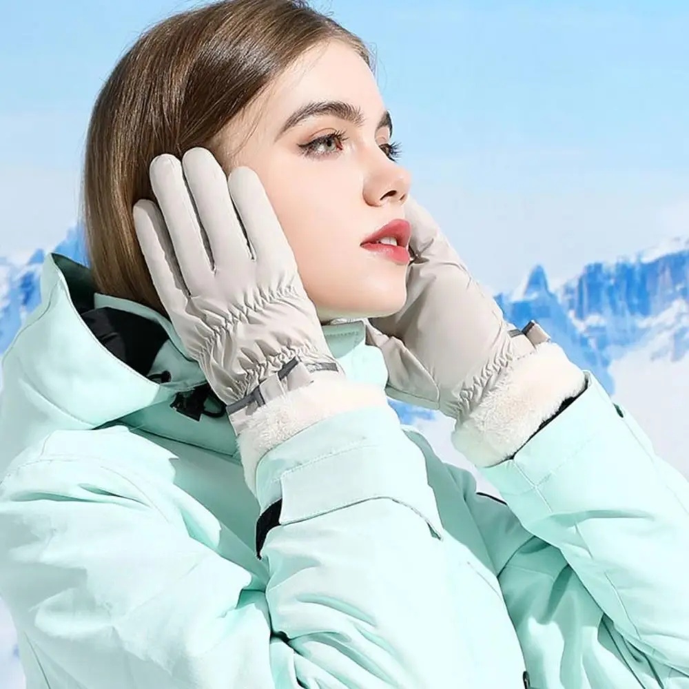 Fashion Keep Warm Snowboard Gloves Windproof Waterproof Riding Mittens Thicken Touch Screen Full Finger Mittens Ski