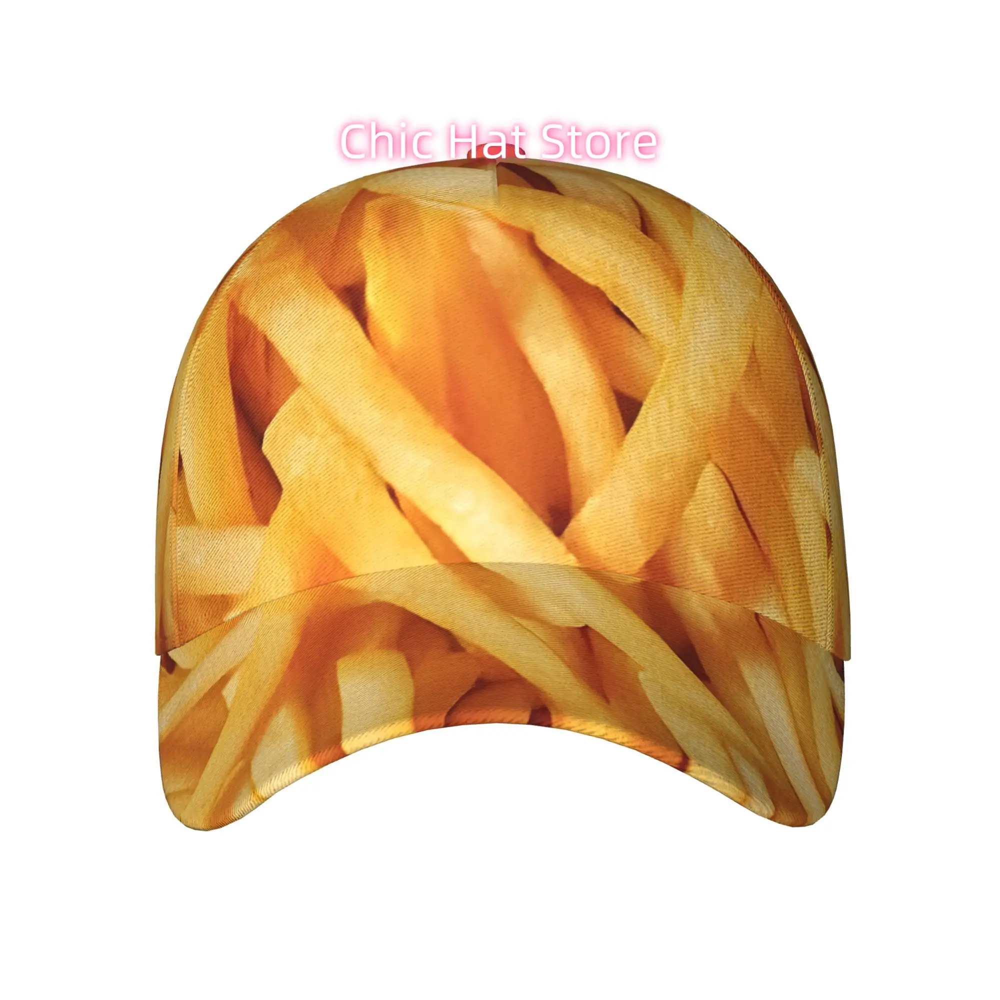 1pc French Fries Printed Baseball Cap for Men And Women - Lightweight Adjustable Sun Cap with Wide Brim, a Fashionable Outdoor C