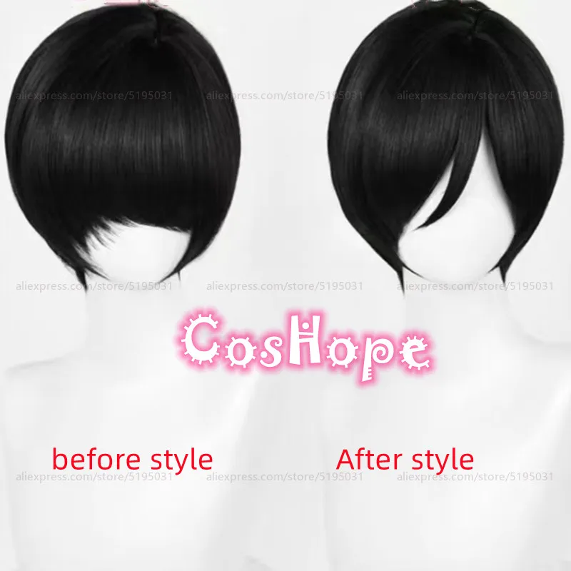 Ada Wong Cosplay Wig Women 32cm Short Black Wig Cosplay Anime Cosplay Wigs Heat Resistant Synthetic Wigs 