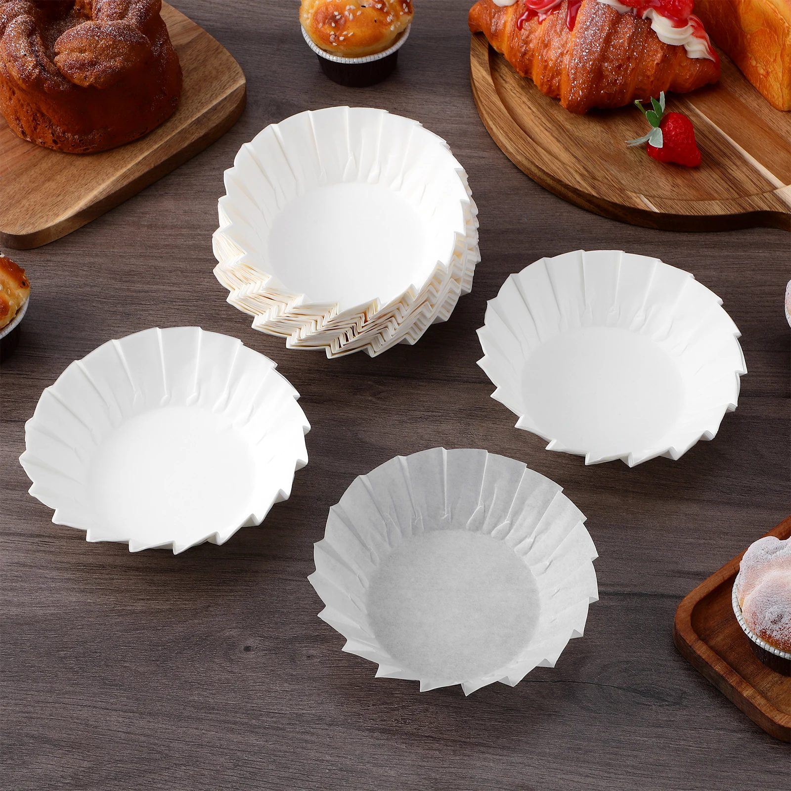 

200pcs Demoulding Paper Baking Liners Non-Stick Cupcake Muffin Liners Food Grade Cake Dessert Cups Baking Accessories