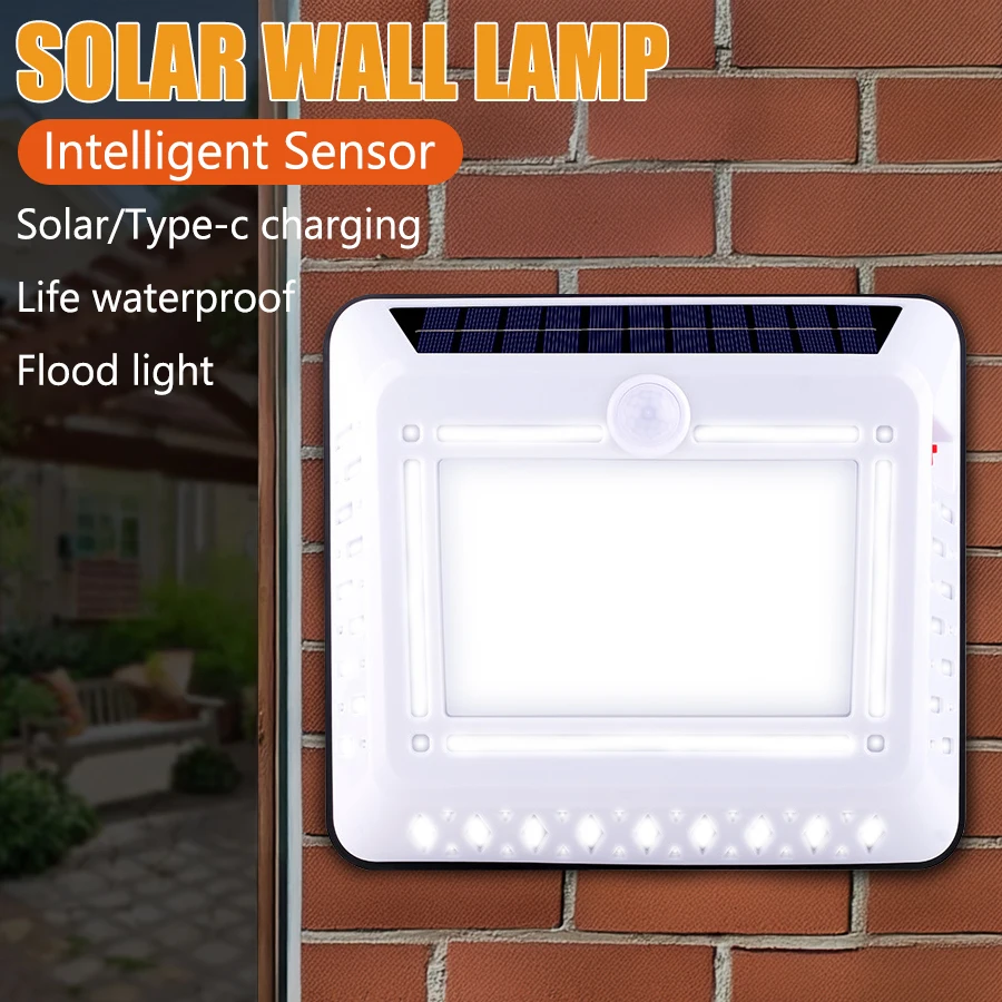 Newest Solar LED Light 1200mAh Outdoor Solar Lamp Of Motion Sensor 3 Mode Waterproof IP65 Solar Garden Light Street Yard Lantern