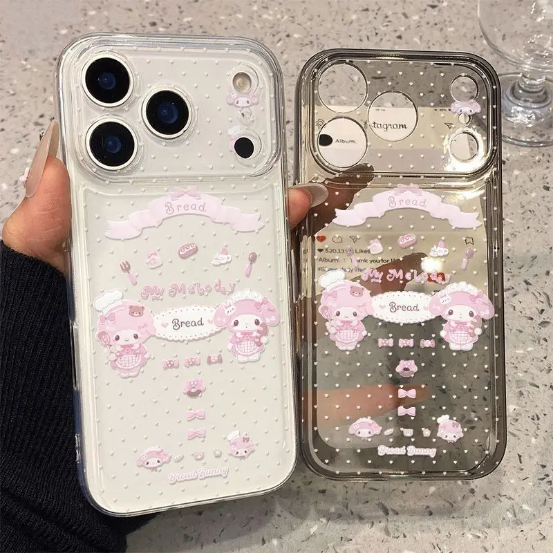 Cute Anime Cartoon Rabbit Transparent Phone Case Protective Cover for iPhone 16 13 17 15 Pro Max 14 Plus Tpu Girls Holiday Gift