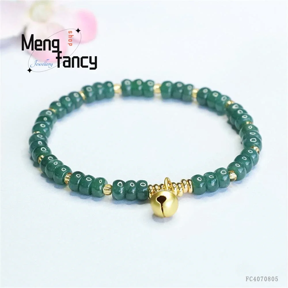 Natural A-goods Jadeite Blue Water Abacus Beads Jade Bracelet Exquisite Elegant Simple High-grade Luxury Quality Fashion Jewelry