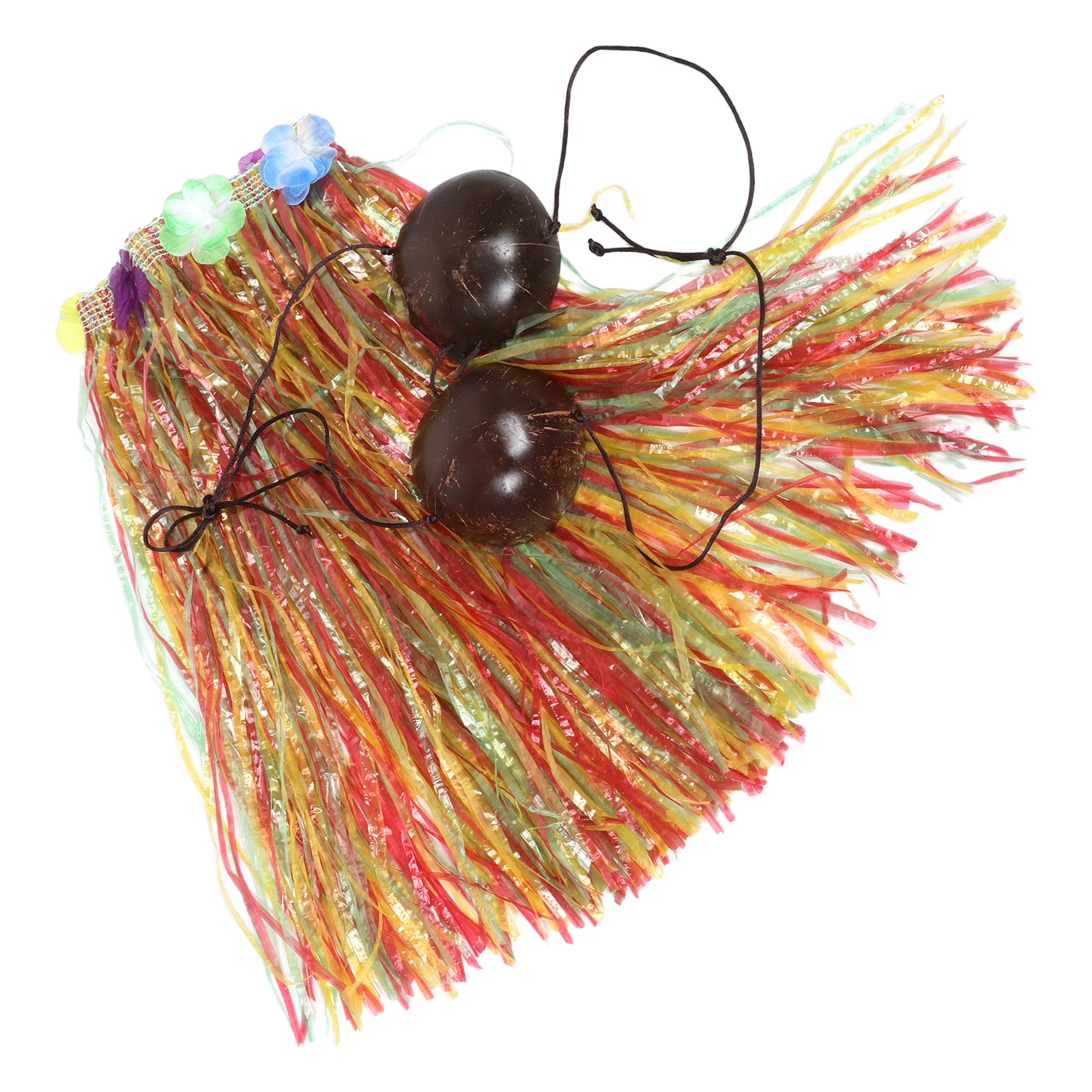 

Coconut Bra Hawaiian Grass Skirt Set Tropical Luau Party Dress Lei Dance Outfit Summer Beach Costume Hawaiian Outfits for Women