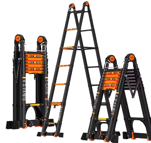 HCYWholesale Telescopic Foldable Aluminum Ladder Modern Lightweight Sturdy Industrial Roof Attic Scaffolding Work 150kg Load
