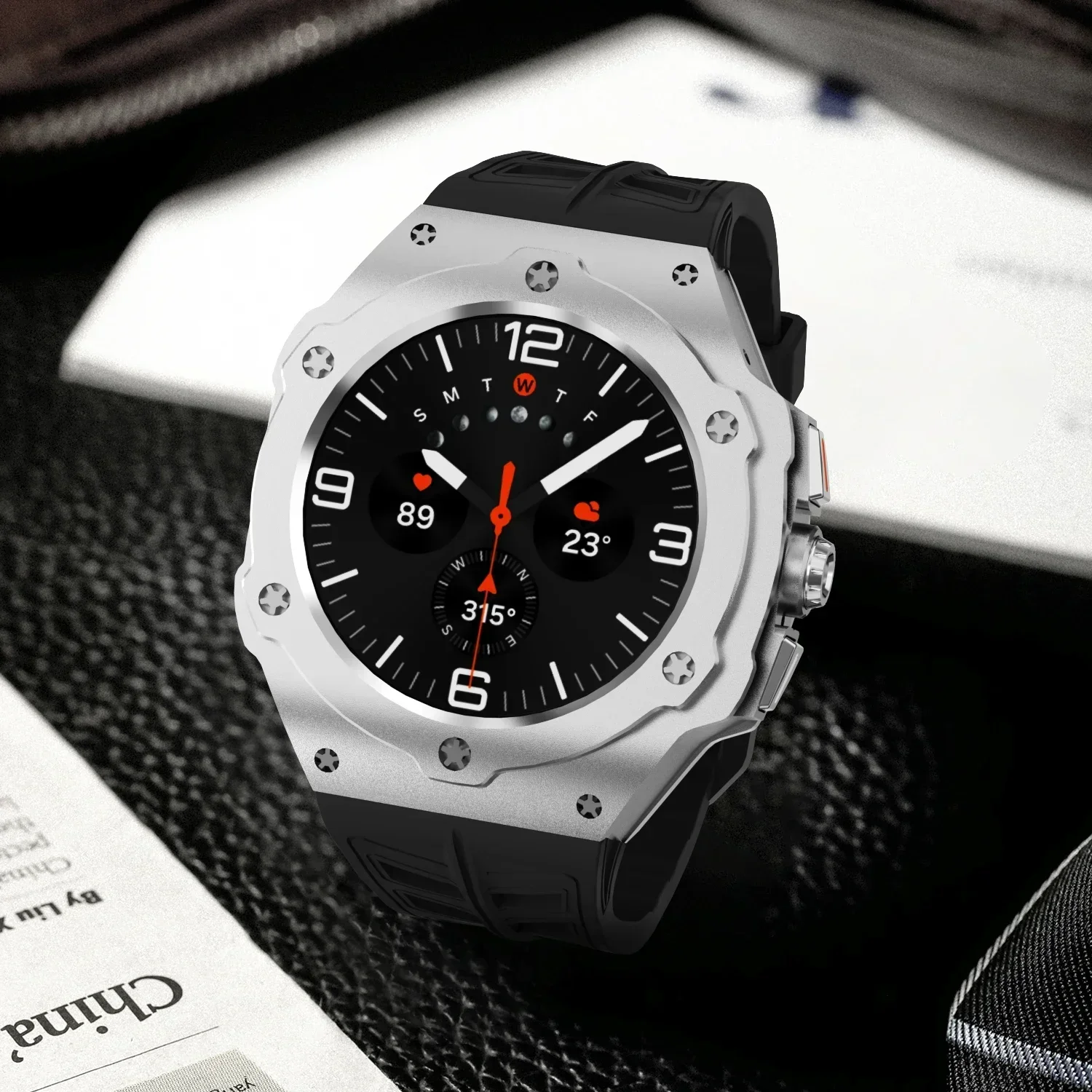 Luxury Modification Kit for Samsung Galaxy Watch Ultra 47mm Stainless Steel Case Silicone Strap for Ultra 47mm DIY Accessorie