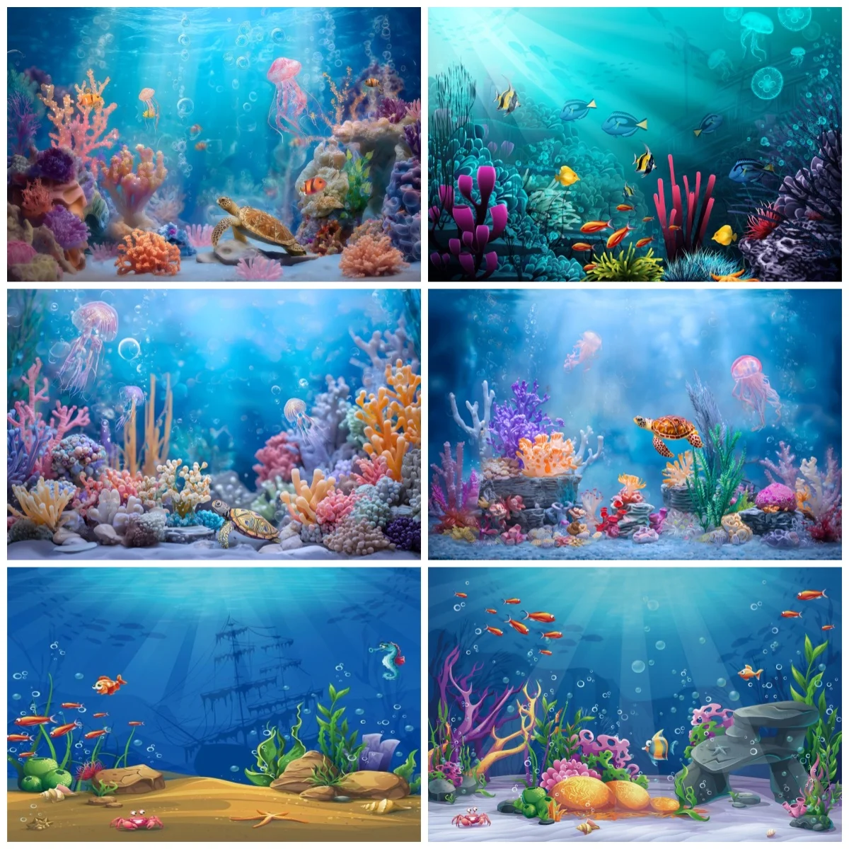 Pano de fundo para fotografia de bebê recém-nascido, fundo do mar, tubarão, peixe, mar, oceano, mundo subaquático, decoração de festa, fundo, estúdio fotográfico