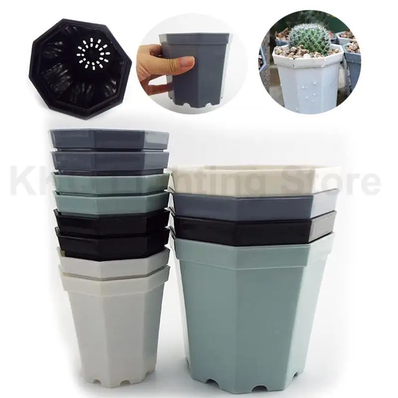 

10pcs Nursery Pots Plastic Square Plant Flower Pot Home Garden Planter Tools Plant Pots Gardening for Herb Succulents