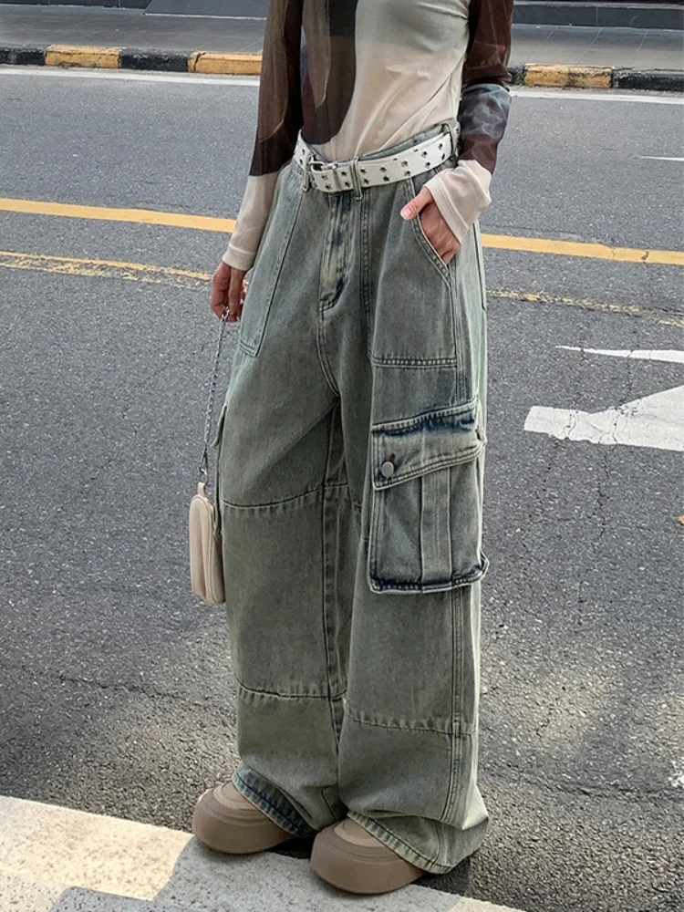 

American High Street Men's Summer Thin Retro Loose Slimming Sports Jeans Trendy Casual Long Pants Straight Leg Fit Jeans