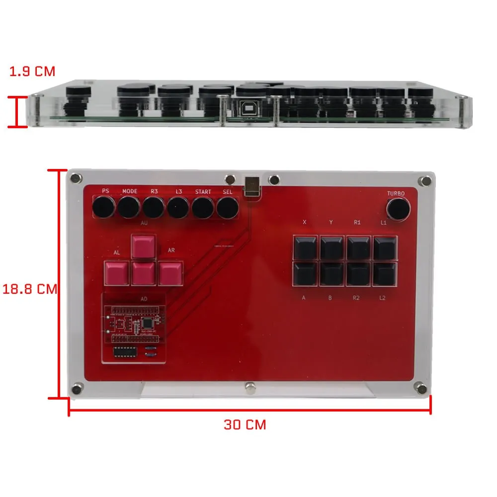 Ultra ince ayrılabilir WASD Arcade oyun konsolu Joystick mücadele sopa mekanik klavye PC için taşınabilir oyun denetleyicisi JVS