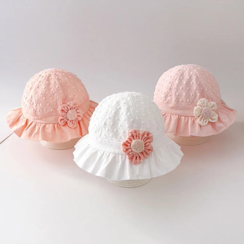 Summer Cute Princess Baby Sun Hats Ruffle Flower UV Protection Fisherman Cap Princess Princess Baby Sun Protection Hat