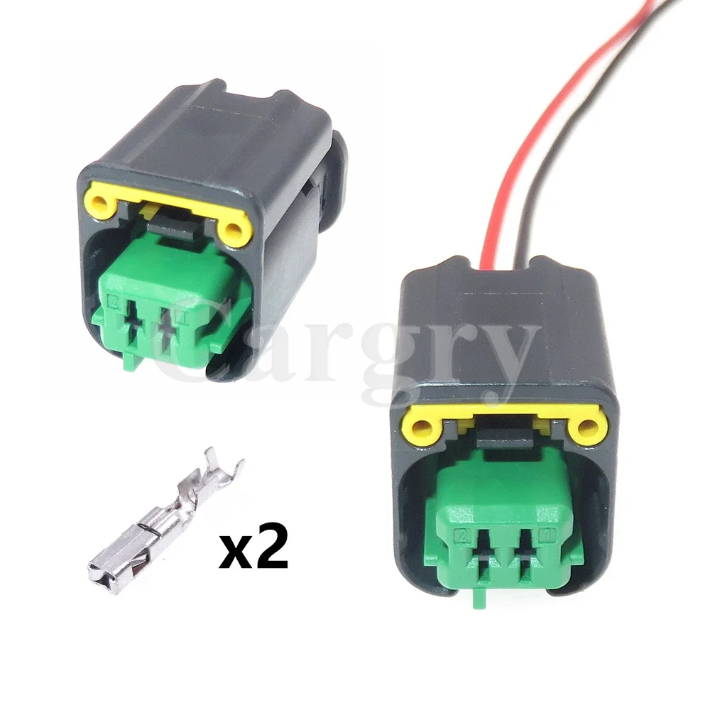 

1 Set 2P 1801176-5 AC Assembly Car Engine Fan Water Temperature Sensor Wire Harness Socket for BMW Peugeot Citroen