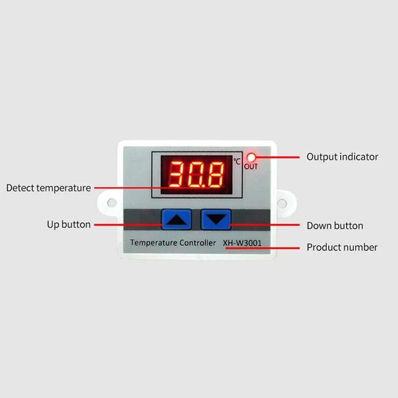 Controlador de temperatura Digital con pantalla, interruptor de Control de termostato y sensores de termistor, sonda de temperatura (12V 120W), 2 uds.