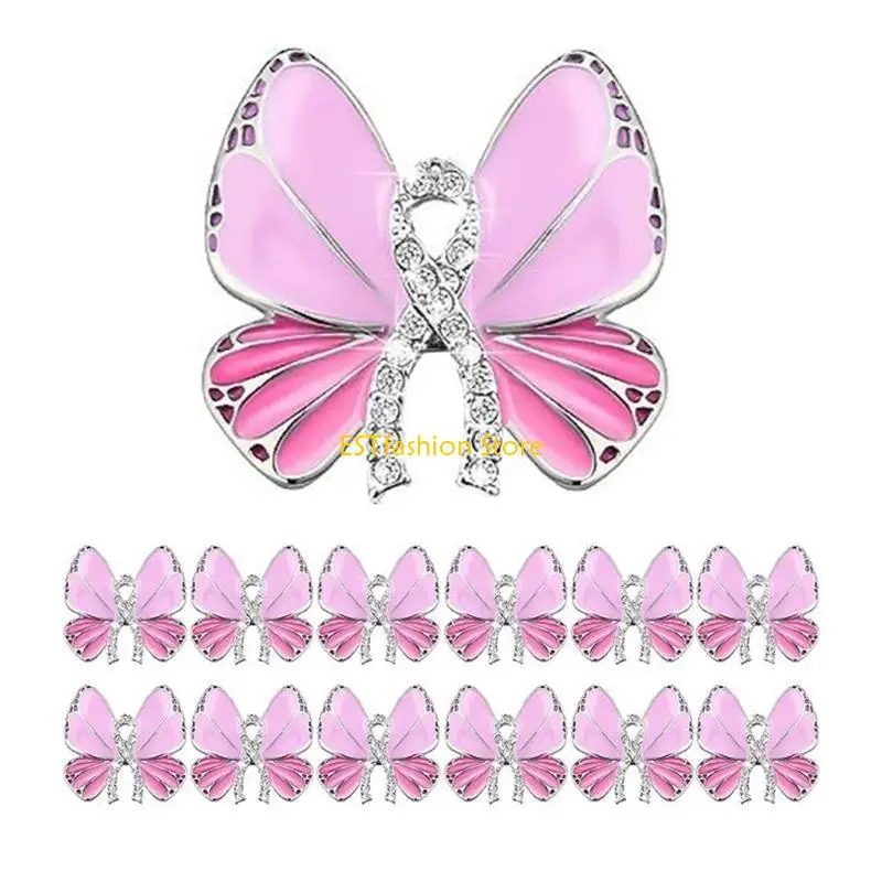 

Y5GC 1/10 шт., брошь с розовой лентой, булавки для осведомленности о раке молочной железы, булавка для лацкана, лента для