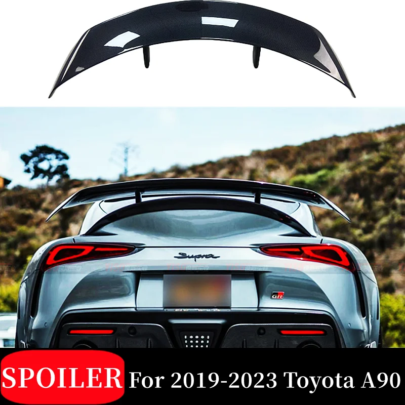 

For 2019 20 21 22 23 Toyota A90 Supra Car Real Carbon Fiber Rear Trunk Lid Lip BodyKit Spoiler Wings Tuning Exterior Accessories