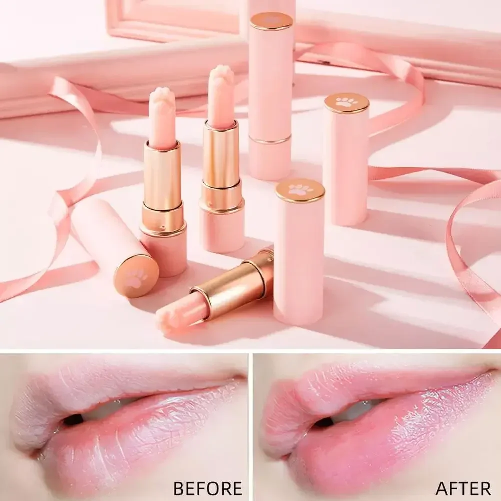 Maquillaje Cat's Claw Lip Balm Crystal Temperature Change Lipstick Moisturizing Lip Base Makeup Make Up Косметика