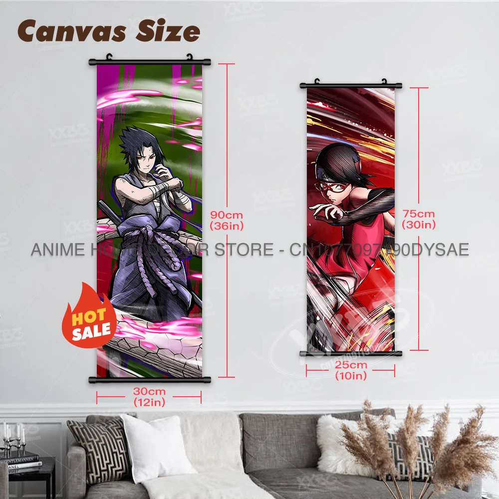 Uzumaki Naruto Poster Sasuke Scrolls Bild Hatake Kakashi Anime Home Dekoration Uchiha Madara Hängende Malerei Itachi Wandkunst – Detail 4