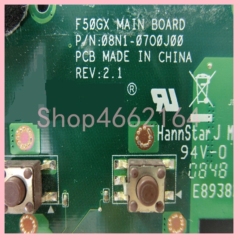 F50GX  Notebook Mainboard  For ASUS F50G F50GX Laptop Motherboard REV2.1 DDR3L 100% Tested  OK