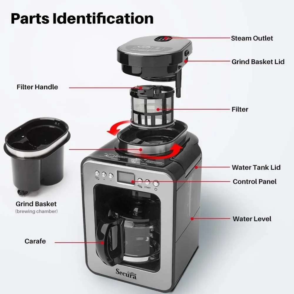 Programmeerbare Maling En Brouw Koffiemachine Voor Gebruik Met Gemalen Of Hele Bonen, 17 Oz Glazen Karaf, Zwart (Cm6686at)