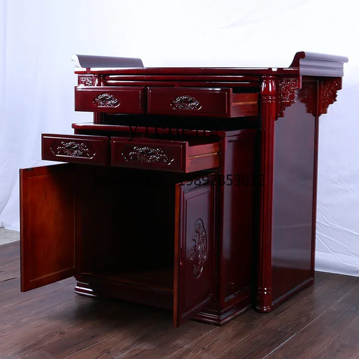 YY  Solid Wood New Chinese Style God Worship Table Ancestor Worship Villa Living Room God Worship Fairy Home Incense Table