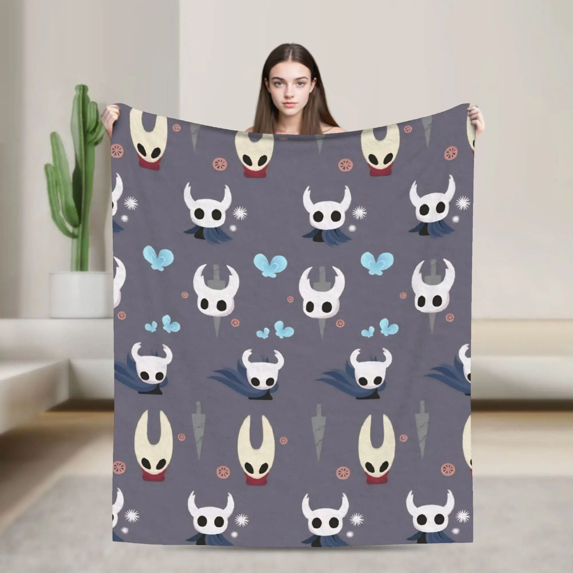 Hollow Knight Blankets Coral Fleece Plush  Winter  Portable Ultra-Soft Throw Blanket for Bedding Bedroom Bedding Throws