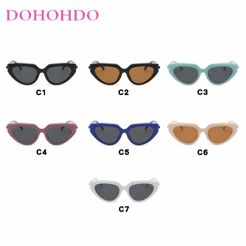 DOHOHDO New Ins Popular Cat Eye Sunglasses Women Retro Punk Gray Lens Eyewear Men Shades UV400 Luxury Brand Oculus Sun Glasses